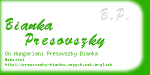 bianka presovszky business card